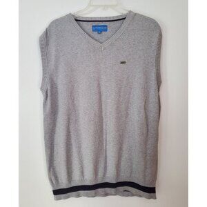 Numero Uno Jeanswear Sweater Vest V-Neck Gray Sleeveless Mens XL Acrylic EUC